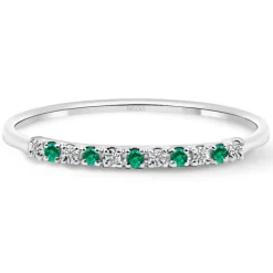 Anillo Diamantes Esmeralda Azalea 0.04 Oro Blanco