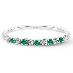 Anillo Diamantes Esmeralda Azalea 0.08 Oro Blanco