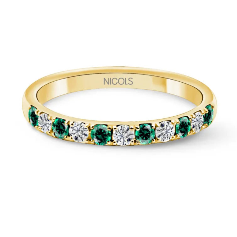Anillo Diamantes Esmeralda Azalea