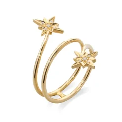 Anillo Diamantes Estrella Fugaz Cola Doble Little Details