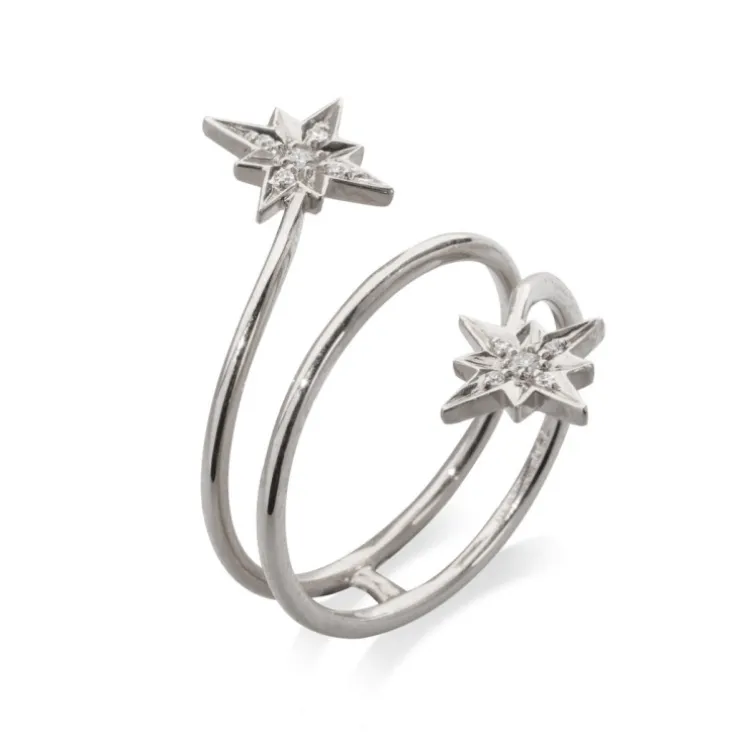 Anillo Diamantes Estrella Fugaz Cola Doble Little Details