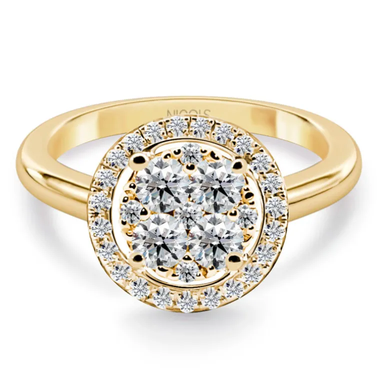 Anillo Diamantes Gardenia 0.65 oro amarillo 18K