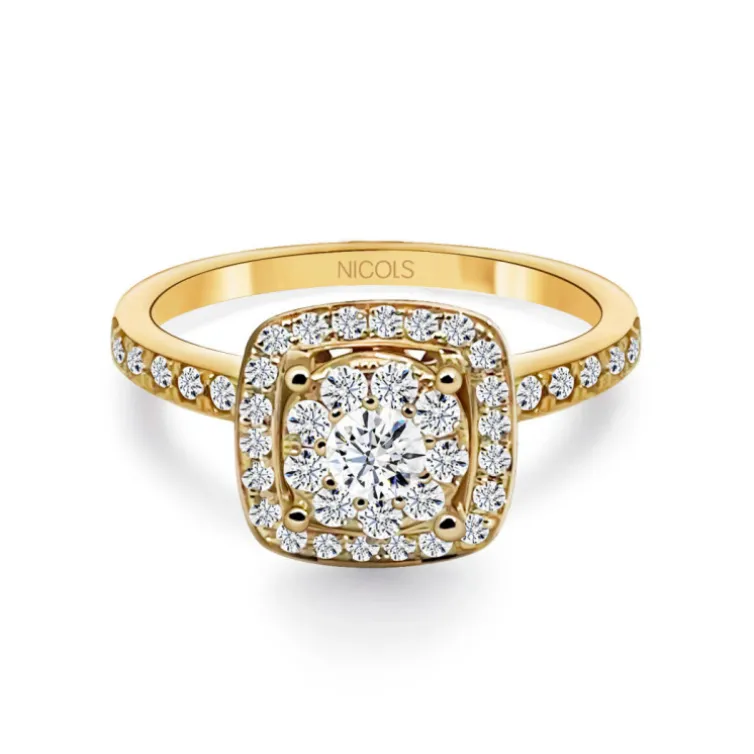 Anillo Diamantes Gardenia 0.78 Oro Amarillo