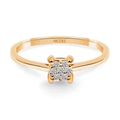 Anillo Diamantes Gardenia 0.10 Oro rosa
