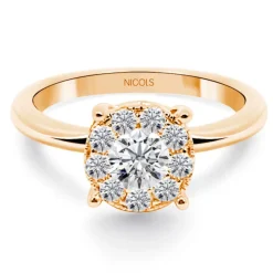 Anillo Diamantes Gardenia 0.48 Oro Rosa
