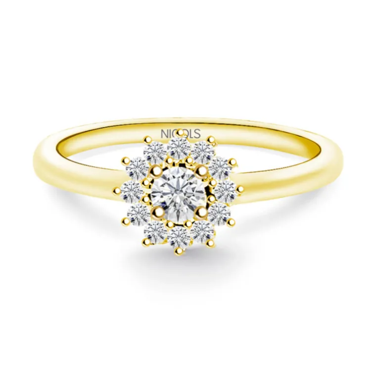 Anillo Diamantes Margarita 0.20 Oro amarillo