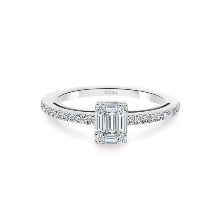 Anillo Diamantes Minerva 0.51 Oro Blanco