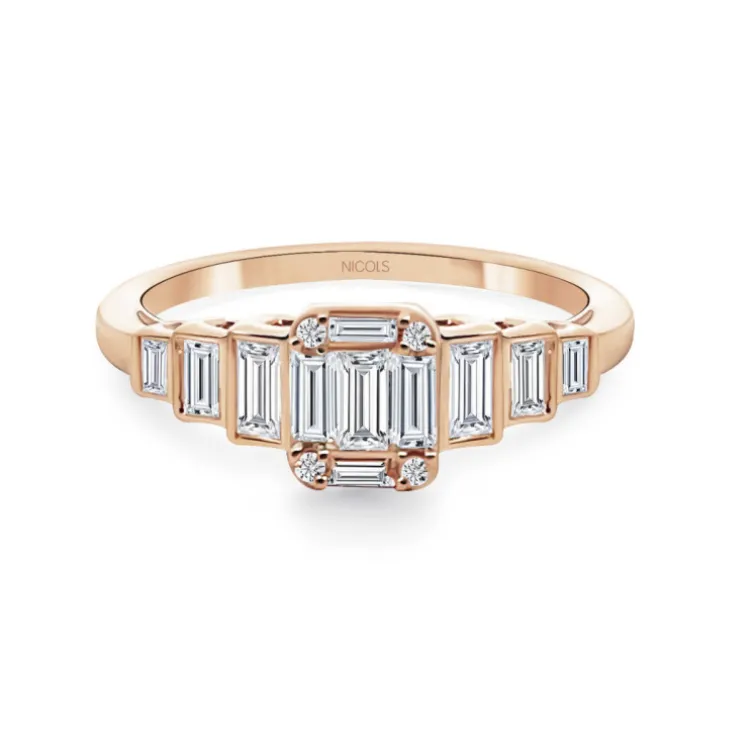 Anillo Diamantes Minerva 0.65Ct Oro Rosa