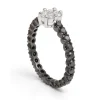 Anillo Diamantes Negros Blancos Black Power
