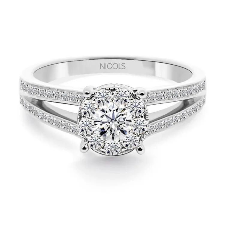 Anillo Diamantes Noa 0.68 Oro Blanco