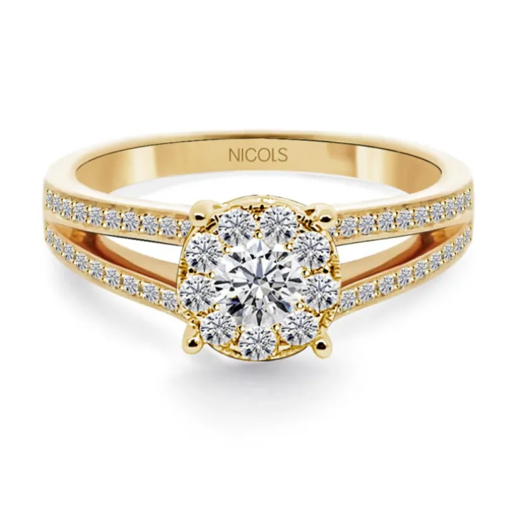 Anillo Diamantes Noa 0.68 Oro Amarillo