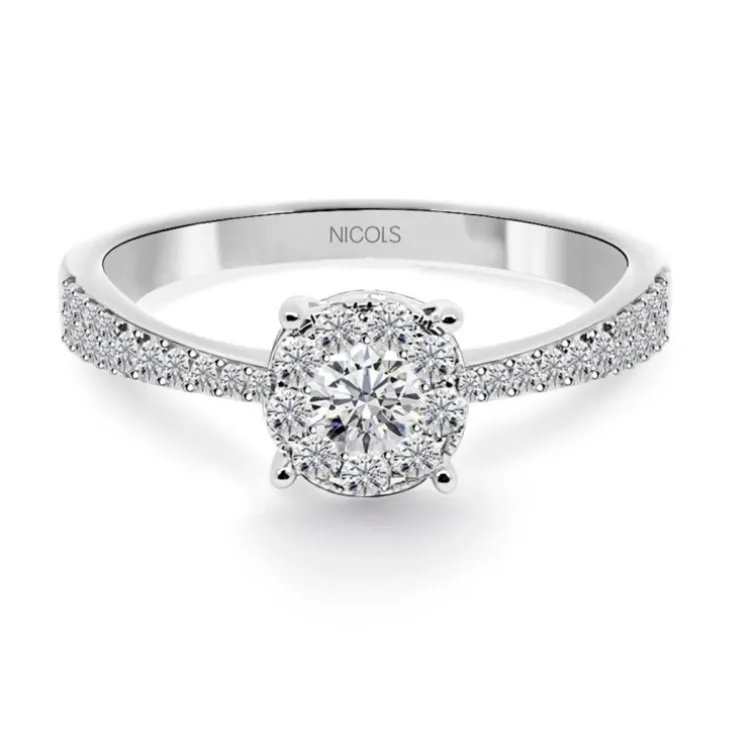 Anillo Diamantes Noa 0.48 Oro Blanco