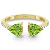 Anillo Diamantes Peridoto Trillon