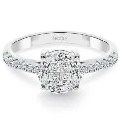 Anillo Diamantes Rosetón 0.97 Ct Diamond Classic