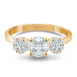 Anillo Diamantes Rosetón Diamond Classic