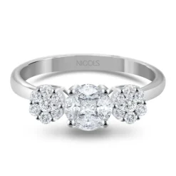 Anillo Diamantes Rosetón Diamond Classic
