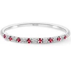 Anillo Diamantes Rubí Azalea 0.06 Oro Blanco