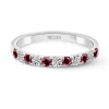 Anillo Diamantes Rubi Azalea Oro Blanco