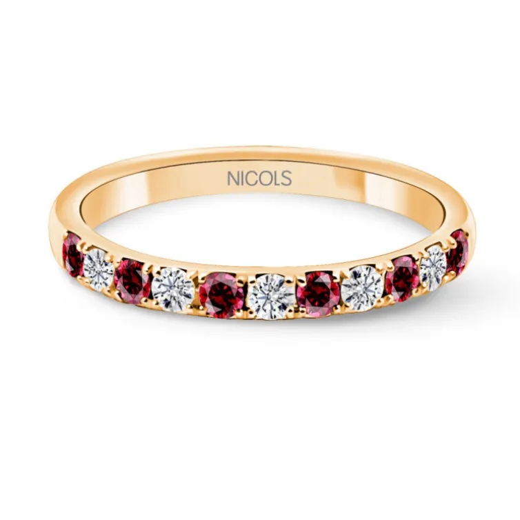 Anillo Diamantes Rubi Azalea