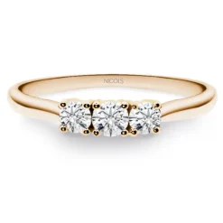 Anillo Diamantes Trilogy 0.50 Ct Oro Rosa