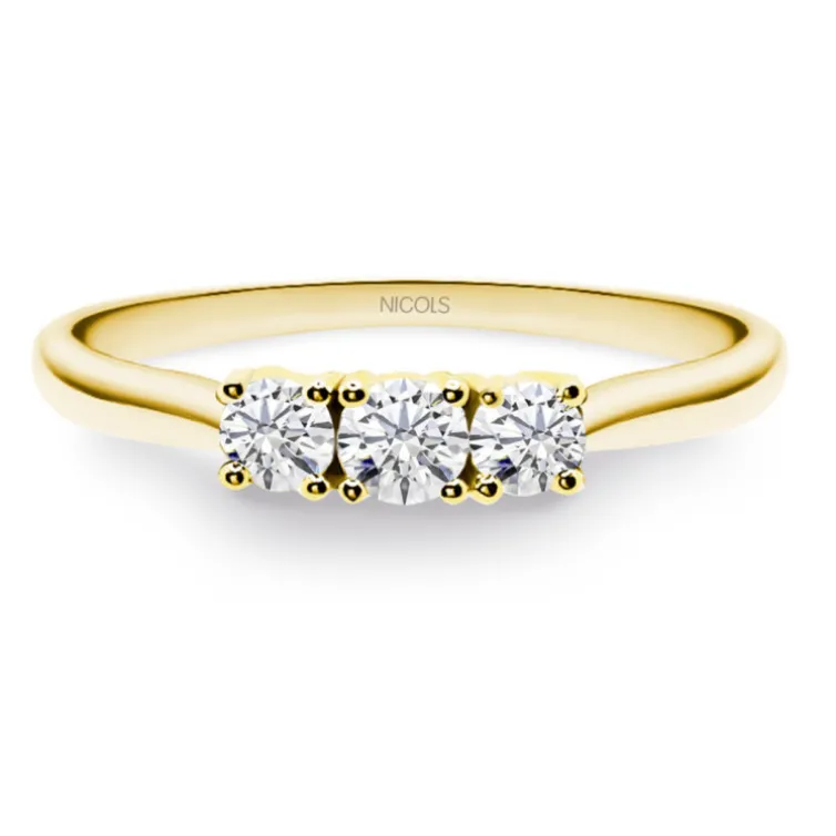 Anillo Diamantes Trilogy 0.50 Ct Oro Amarillo