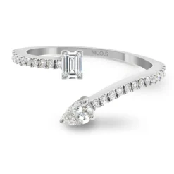 Anillo Diamantes Tu y yo Jasmine Oro Blanco