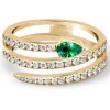 Anillo Diamantes y Esmeralda Delicia