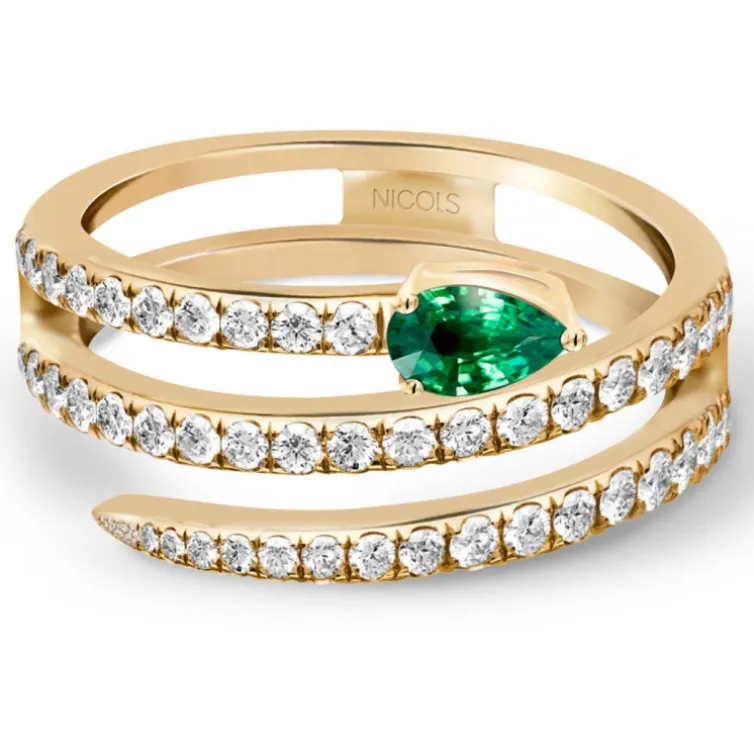Anillo Diamantes y Esmeralda Delicia
