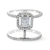 Anillo Diamantes y oro blanco doble brazo Electra.