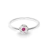 Anillo Diamantes y Rubi Camelia 0.11