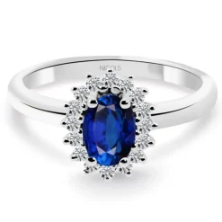 Anillo diamantes y zafiro Dalia 0.50