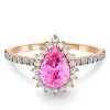 Anillo diamantes y zafiro rosa Alba Oro rosa
