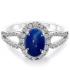 Anillo Diamantes Zafiro Cabujon Royal Jewels