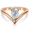 Anillo en V Diamante Pera Solitario Paradise 0.50 Ct Oro Rosa