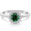 Anillo esmeralda Margarita 0.60 diamantes en orla
