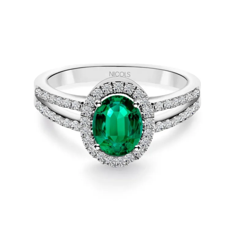 Anillo Esmeralda Orla Dalia 0.80