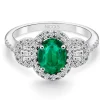 Anillo Esmeralda Oval Diamond Colour