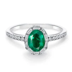 Anillo Esmeralda Oval y Diamantes Colour Oval
