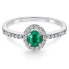 Anillo Esmeralda Sunset 0.55 Oro Blanco
