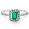 Anillo Esmeralda Sunset Rectangle 0.55Ct Oro Blanco