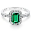 Anillo Esmeralda Sunset Rectangle 0.75Ct Oro Blanco