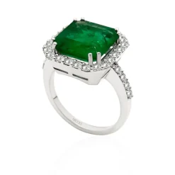 Anillo Esmeralda Sunset Rectangle 4.83Ct Oro Blanco