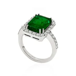 Anillo Esmeralda Sunset Rectangle 3.26Ct Oro Blanco