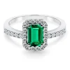 Anillo Esmeralda Sunset Rectangle 0.65Ct Oro Blanco