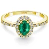 Anillo Esmeralda Verde Dalia Sunset 0.60 Oro Amarillo