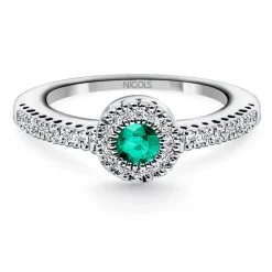 Anillo Esmeralda y Diamantes Diamond Colour