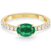 Anillo Esmeralda y Diamantes Lolita 0.45 Oro Amarillo
