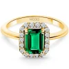 Anillo Esmeralda y Diamantes Sunset 0.75 Ct