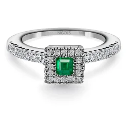 Anillo Esmeralda y Diamantes Diamond Color Orla Quare