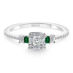 Anillo Esmeralda y Diamantes Princess